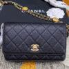 Túi CN 22A Woc Coin Chain Black Caviar 19CM Màu đen