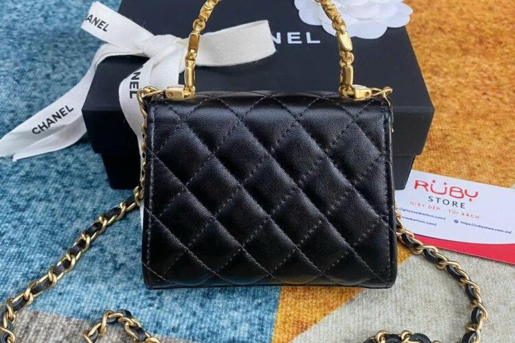 Túi CN 22B Extra Mini Handle Clutch With Chain Black Lambskin đen Best Pháp