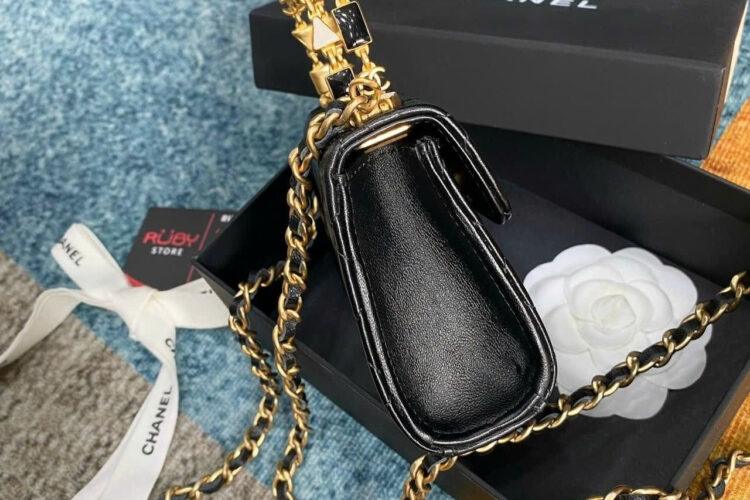 Túi CN 22B Extra Mini Handle Clutch With Chain Black Lambskin đen Best Pháp