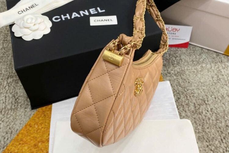 Túi CN 23K 19 Logo Mini Hobo Beige Calfskin 20CM Màu Be