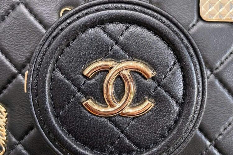 Túi CN 24 Camera Bag Black Lambskin 16CM đen Da cừu Best Pháp