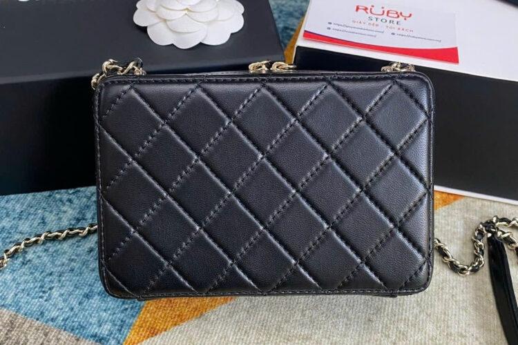 Túi CN 24 Camera Bag Black Lambskin 16CM đen Da cừu Best Pháp