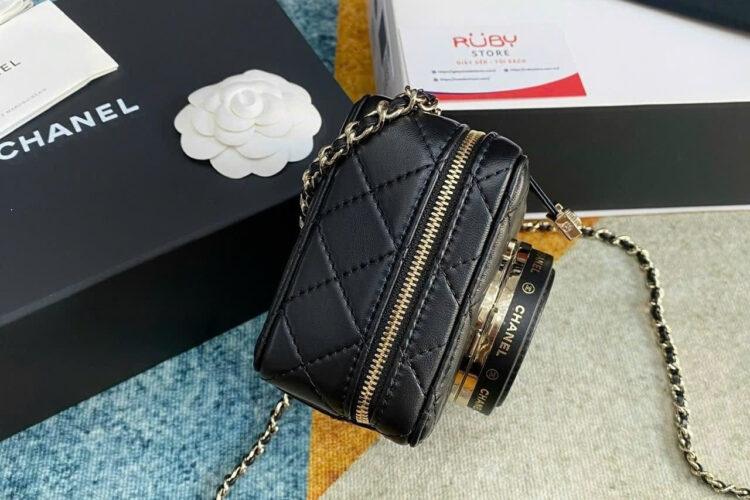 Túi CN 24 Camera Bag Black Lambskin 16CM đen Da cừu Best Pháp