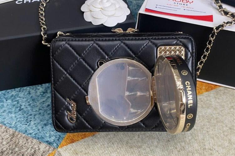 Túi CN 24 Camera Bag Black Lambskin 16CM đen Da cừu Best Pháp