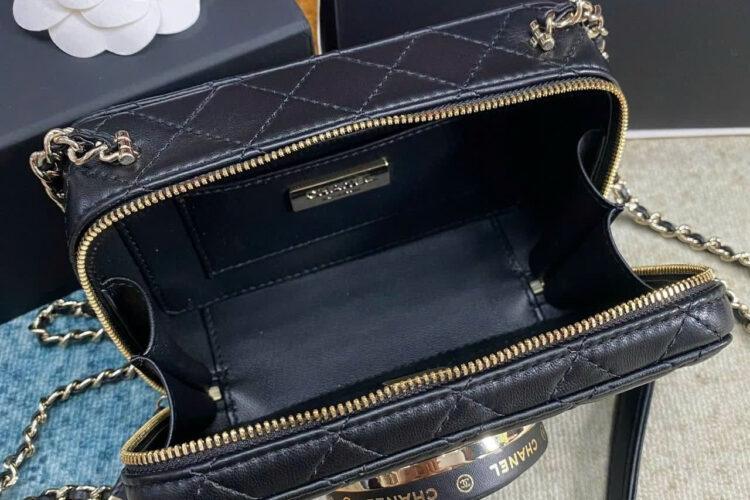 Túi CN 24 Camera Bag Black Lambskin 16CM đen Da cừu Best Pháp