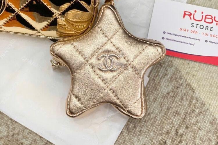 Túi CN 24C Mini Flap Bag With Star Coin Purse Gold 19CM Vàng