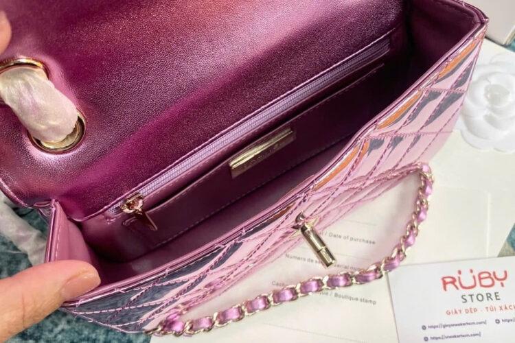 Túi CN 24C Mini Flap Bag With Star Coin Purse Pink 19CM Hồng
