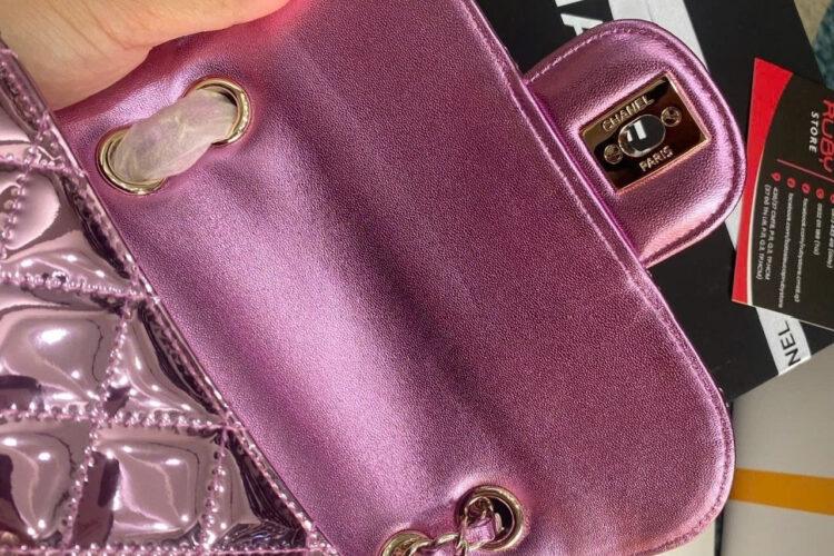 Túi CN 24C Mini Flap Bag With Star Coin Purse Pink 19CM Hồng