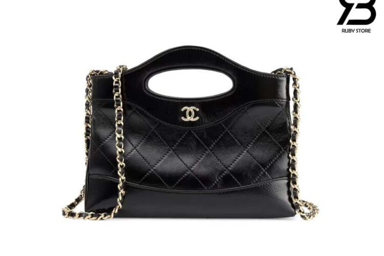 Túi CN 24C Mini Nano 31 Bag Black Calfskin GHW 20.5CM Màu đen