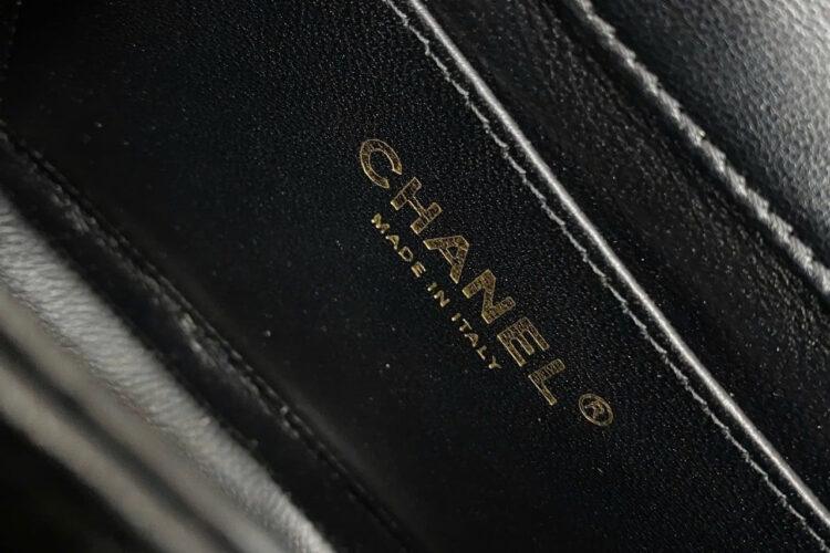 Túi CN 24P Mini Flap Bag Black Lambskin GHW 17CM Màu đen