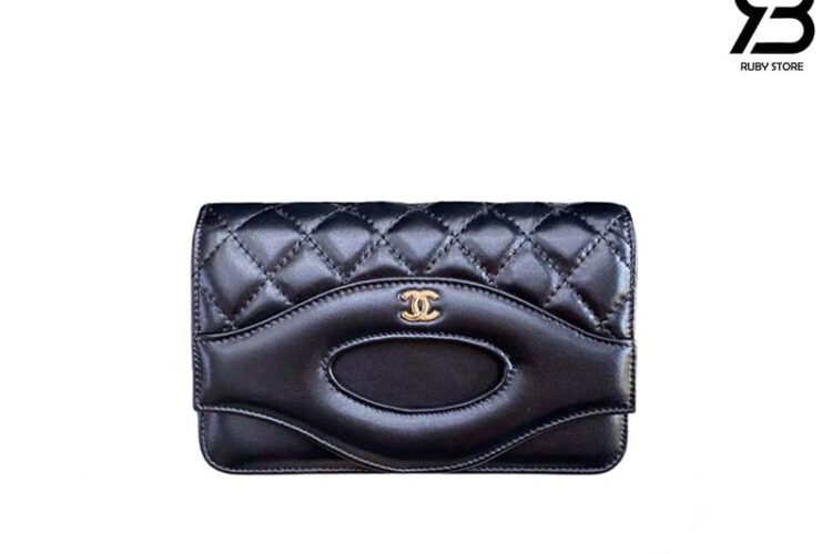 Túi CN 31 Wallet On Chain Black Lambskin 19CM Màu đen