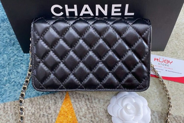 Túi CN 31 Wallet On Chain Black Lambskin 19CM Màu đen
