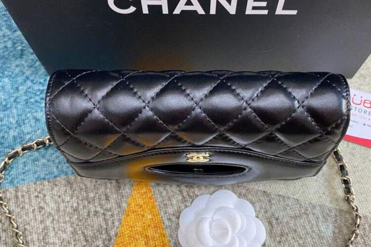 Túi CN 31 Wallet On Chain Black Lambskin 19CM Màu đen
