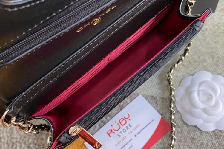 Túi CN 31 Wallet On Chain Black Lambskin 19CM Màu đen