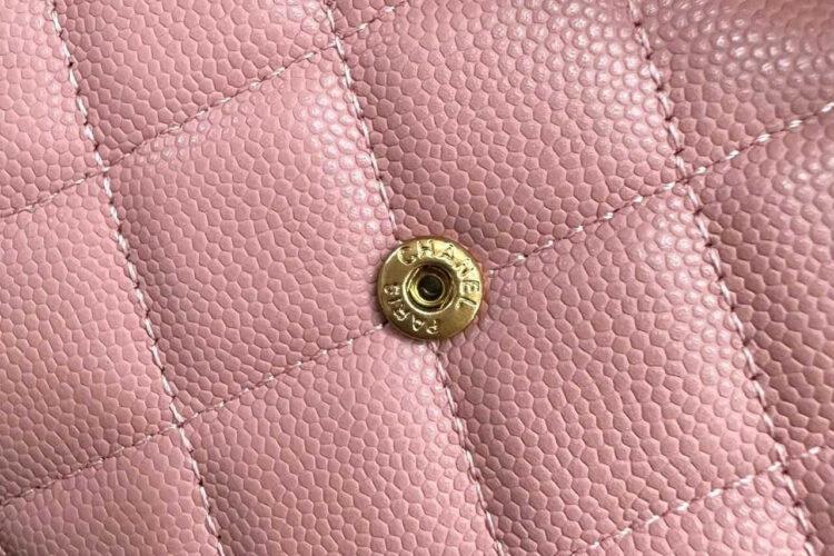 Túi CN Boy Long Flap Wallet Pink Caviar GHW Màu Hồng