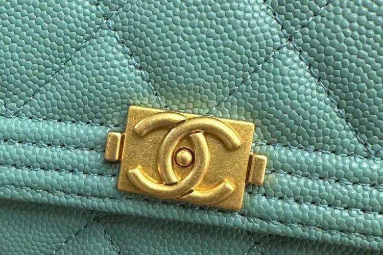 Túi CN Boy Long Flap Wallet Tiffany Blue Caviar GHW Xanh Dương