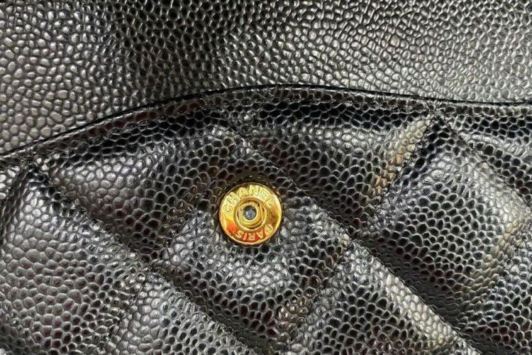 Tui CN Classic Large Black Caviar GHW 30CM đen Khóa Vàng Best Pháp