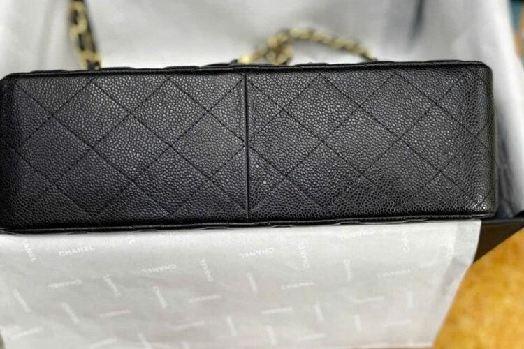 Tui CN Classic Large Black Caviar GHW 30CM đen Khóa Vàng Best Pháp