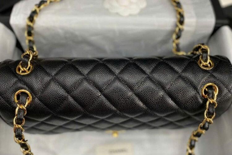 Tui CN Classic Large Black Caviar GHW 30CM đen Khóa Vàng Best Pháp