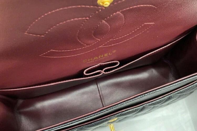 Tui CN Classic Large Black Caviar GHW 30CM đen Khóa Vàng Best Pháp