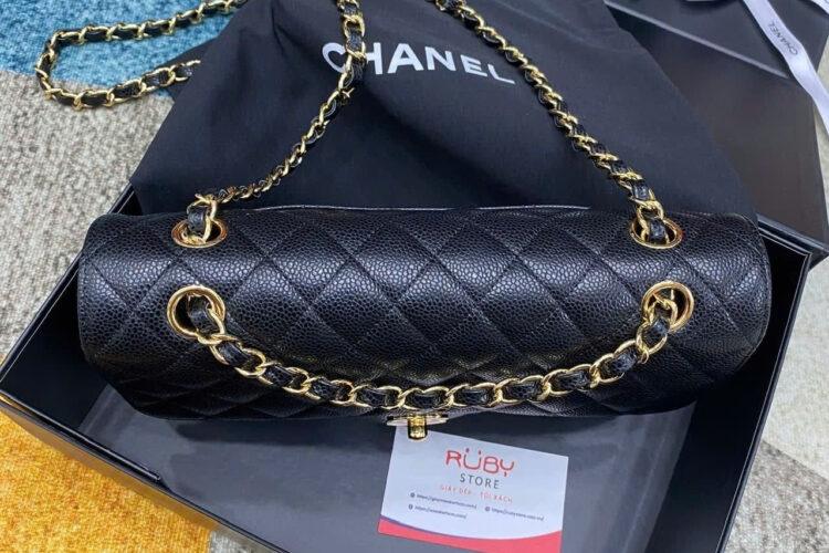 Tui CN Classic Medium Black Caviar GHW 25.5CM đen Khóa Vàng