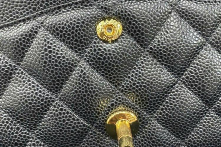 Tui CN Classic Medium Black Caviar GHW 25.5CM đen Khóa Vàng
