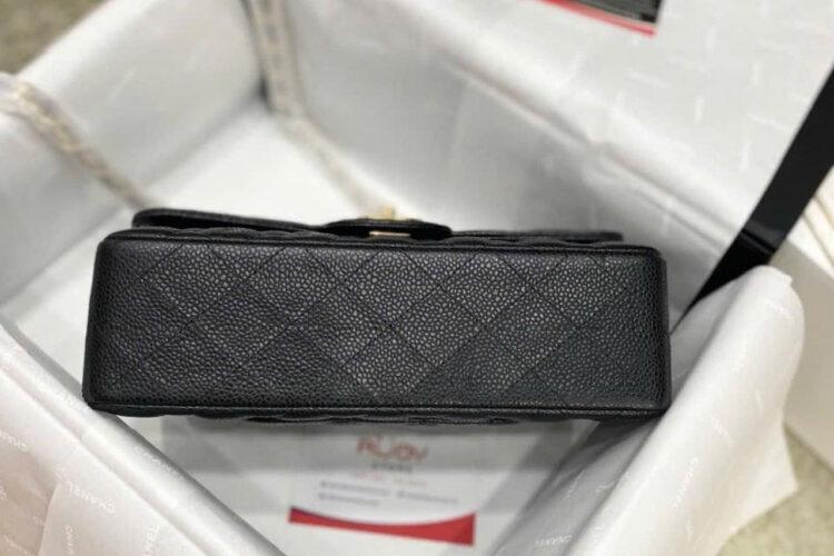 Túi CN Classic Small Black Caviar GHW 23CM đen Khóa Vàng