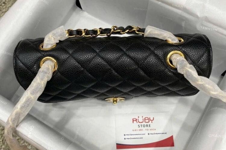 Túi CN Classic Small Black Caviar GHW 23CM đen Khóa Vàng