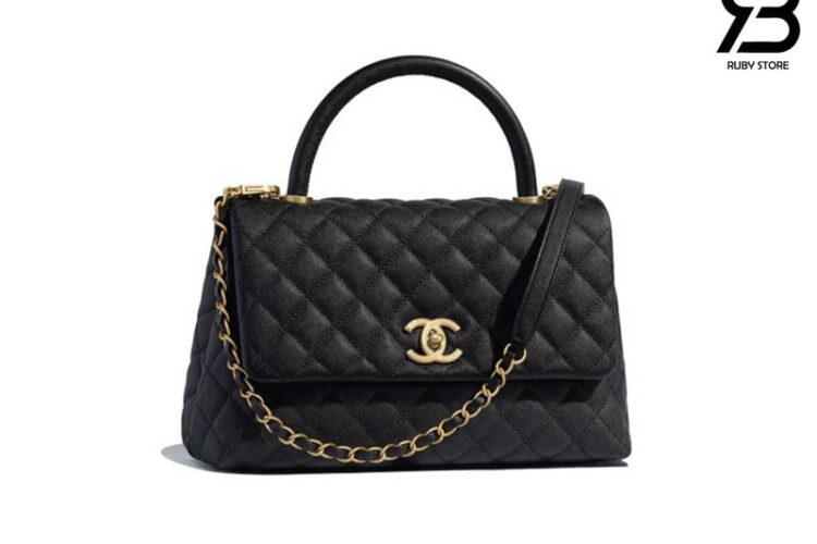 Túi CN Coco Medium Flap Black Caviar GHW 29CM Màu đen