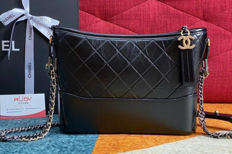 Túi CN Hobo Gabrielle Small Black Calfskin 24CM đen best da nhập