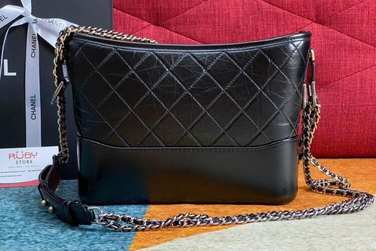 Túi CN Hobo Gabrielle Small Black Calfskin 24CM đen best da nhập