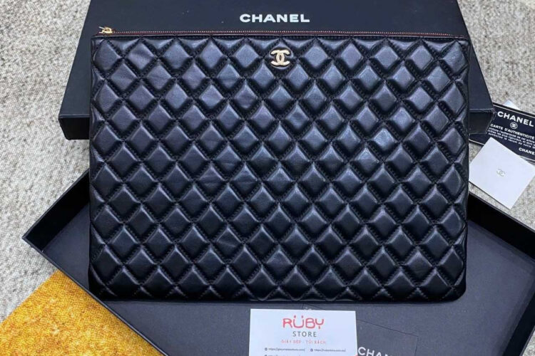 Túi CN Large Clutch Black Lambskin A69251 Màu Đen