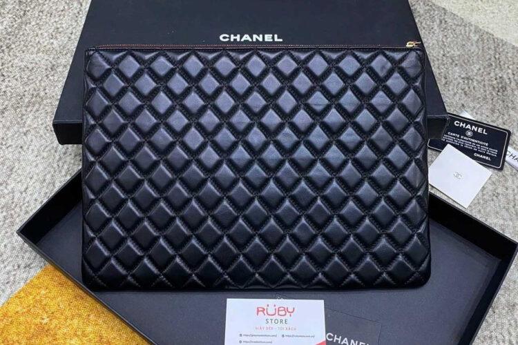 Túi CN Large Clutch Black Lambskin A69251 Màu Đen