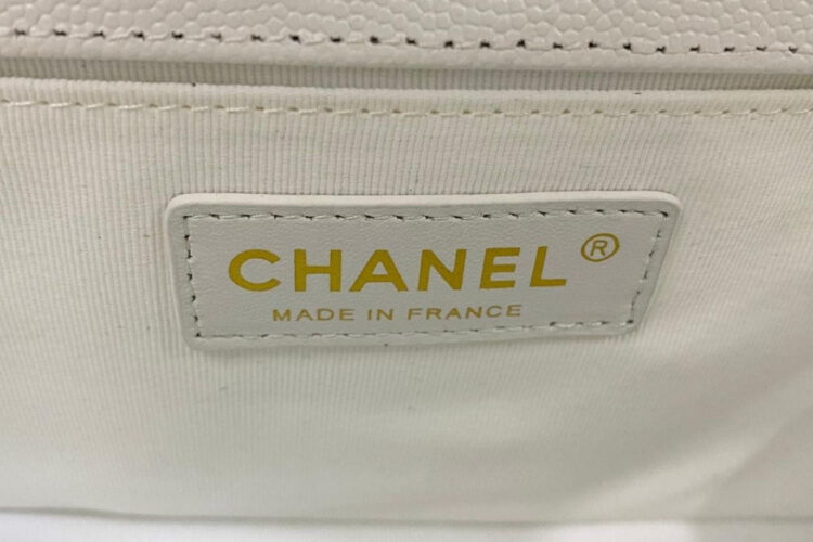 Túi CN Le Boy Medium White Caviar GHW 25CM Màu Trắng
