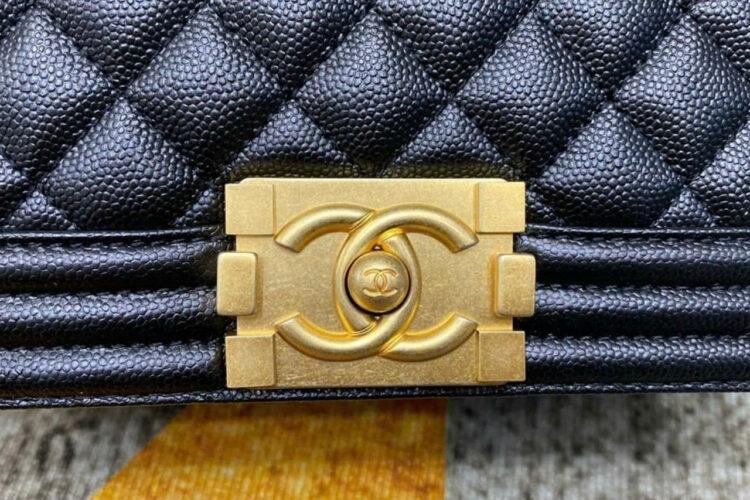Túi CN Le Boy Small Black Caviar Gold 20.5CM Màu đen Best Pháp