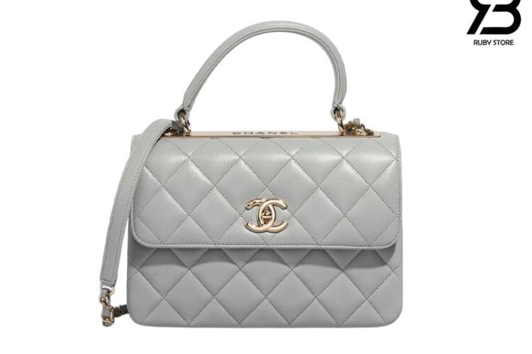 Túi CN Trendy CC Small Grey Lambskin 25CM Màu Xám