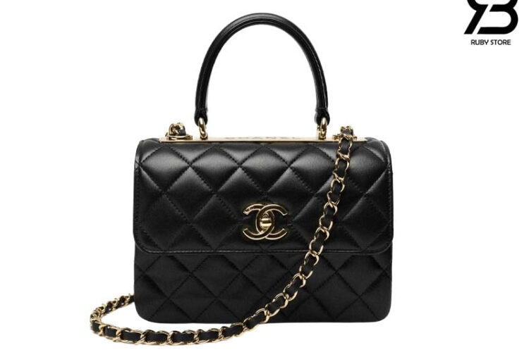 Túi CN Trendy Mini CC Black Lambskin 20CM Màu đen da cừu