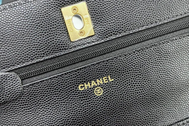Túi CN Twist Your Button Woc Wallet on Chain Black Caviar GHW Best Pháp