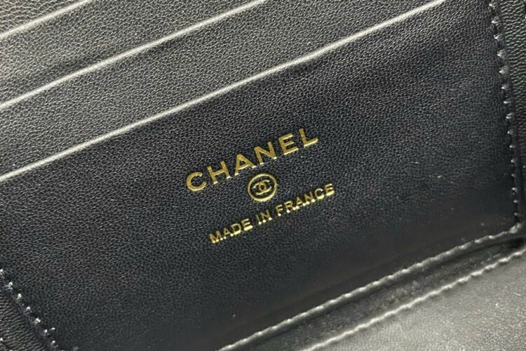 Túi CN Vanity Top Handle Black Lambskin 17CM Màu đen