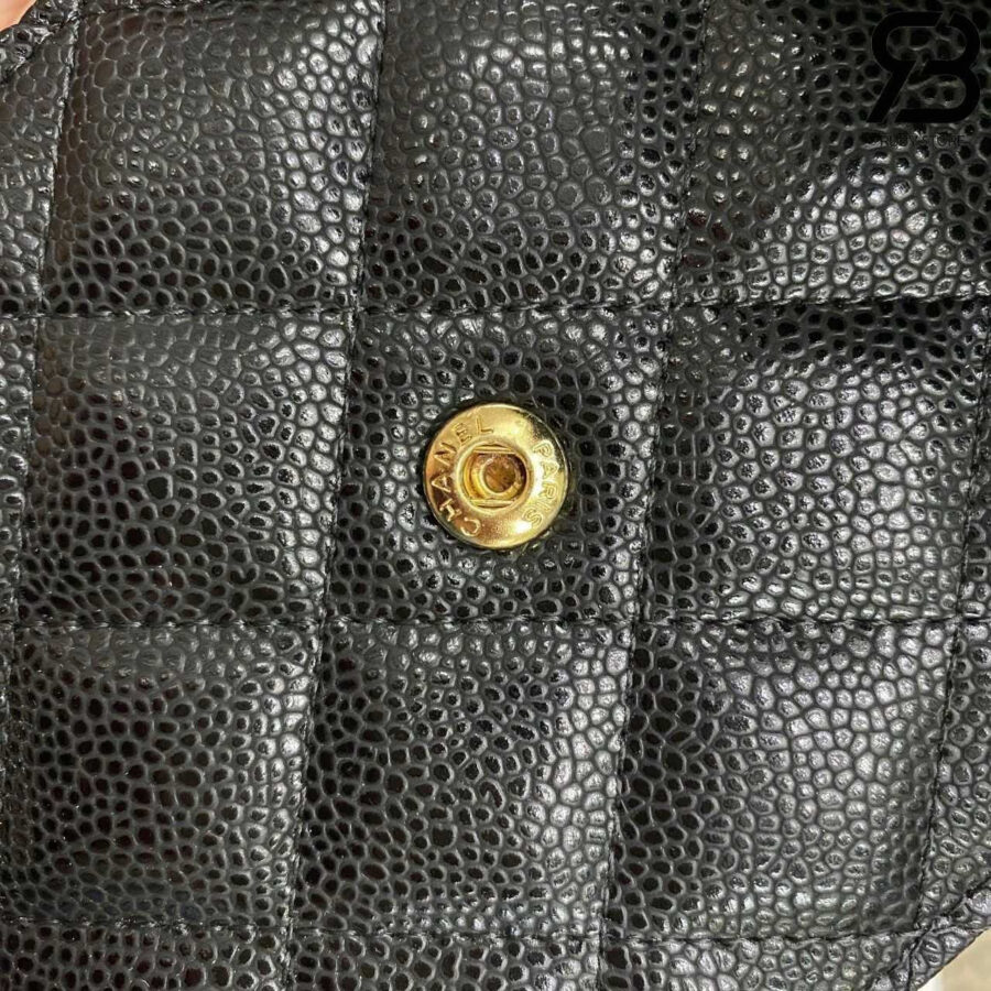 Túi CN Vintage Phone Holder Black Caviar GHW đen Khóa Vàng