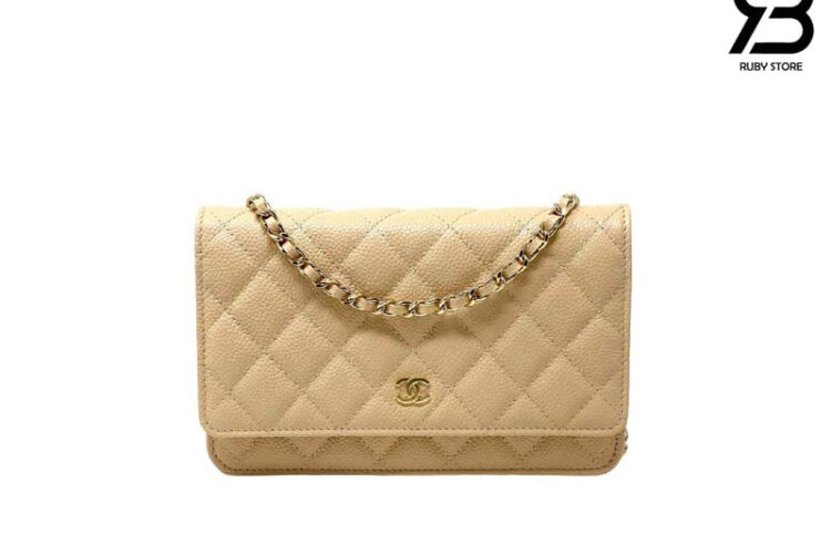 Túi CN Woc Beige Caviar GHW 19CM Màu Be