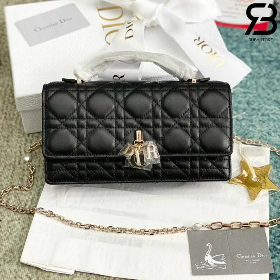Túi Dior Mini Miss Bag Black Lambskin màu đen