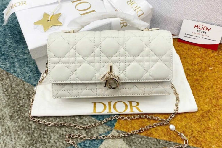Túi Dior Mini Miss Bag Latte Lambskin màu kem