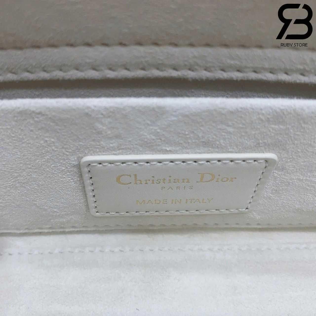 Túi Dior Small Lady D-Joy Latte Lambskin GHW Màu Kem Best Pháp