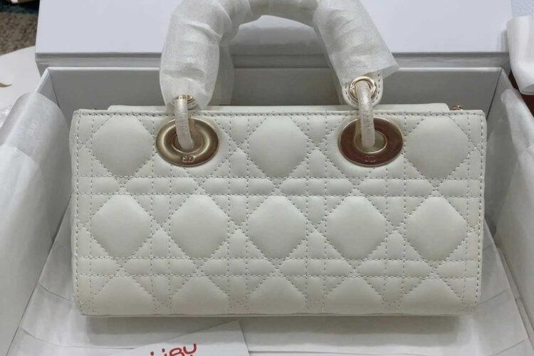 Túi Dior Small Lady D-Joy Latte Lambskin GHW Màu Kem Best Pháp