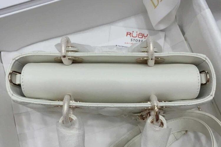 Túi Dior Small Lady D-Joy Latte Lambskin GHW Màu Kem Best Pháp