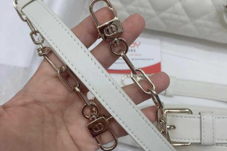 Túi Dior Small Lady D-Joy Latte Lambskin GHW Màu Kem Best Pháp