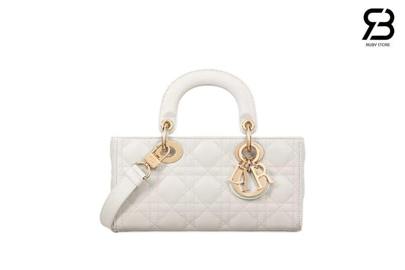 Túi Dior Small Lady D-Joy Latte Lambskin GHW Màu Kem Best Pháp
