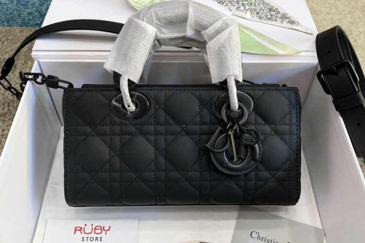 Túi Dior Small Lady D-Joy Matte Black Calfskin Màu Đen Best Pháp