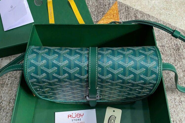 Túi Goyard Belvédère PM Green Goyardine Canvas Xanh Lá